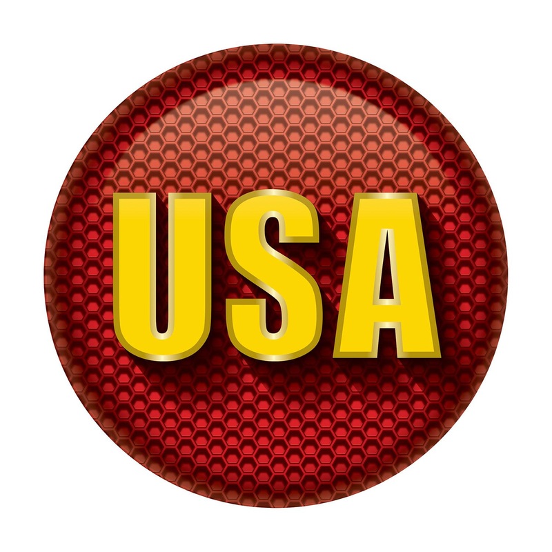 6 Pack Beistle USA Button- Marines- Red