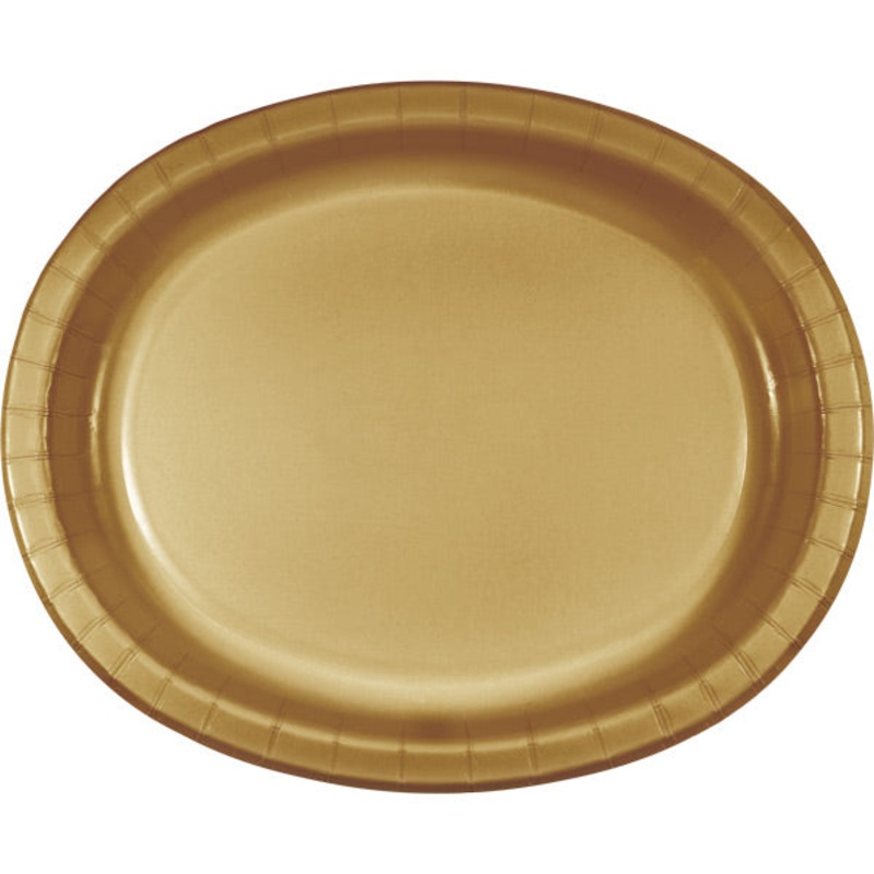 96 pc Bulk Glittering Gold Sturdy Style Oval Platters