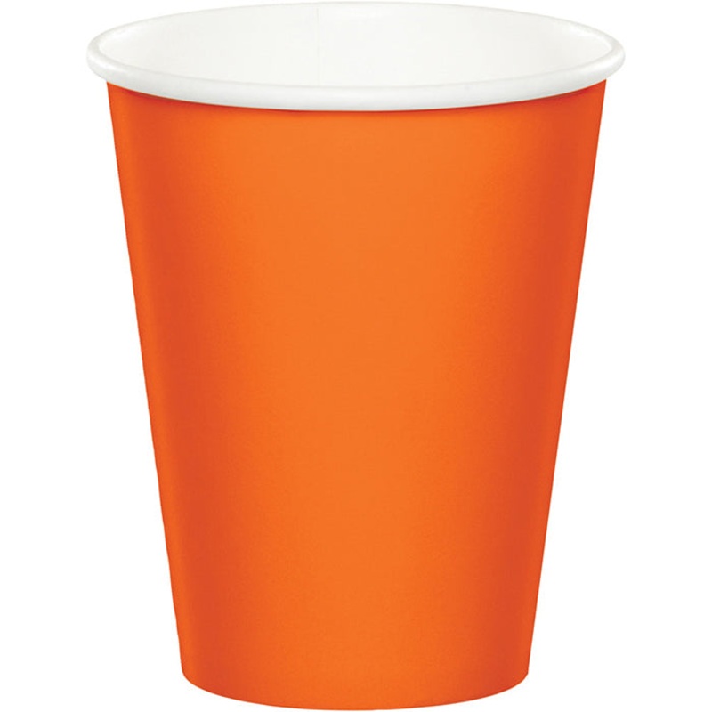 96 pc Bulk Sunkissed Orange Value Friendly 9 oz Hot & Cold Cups