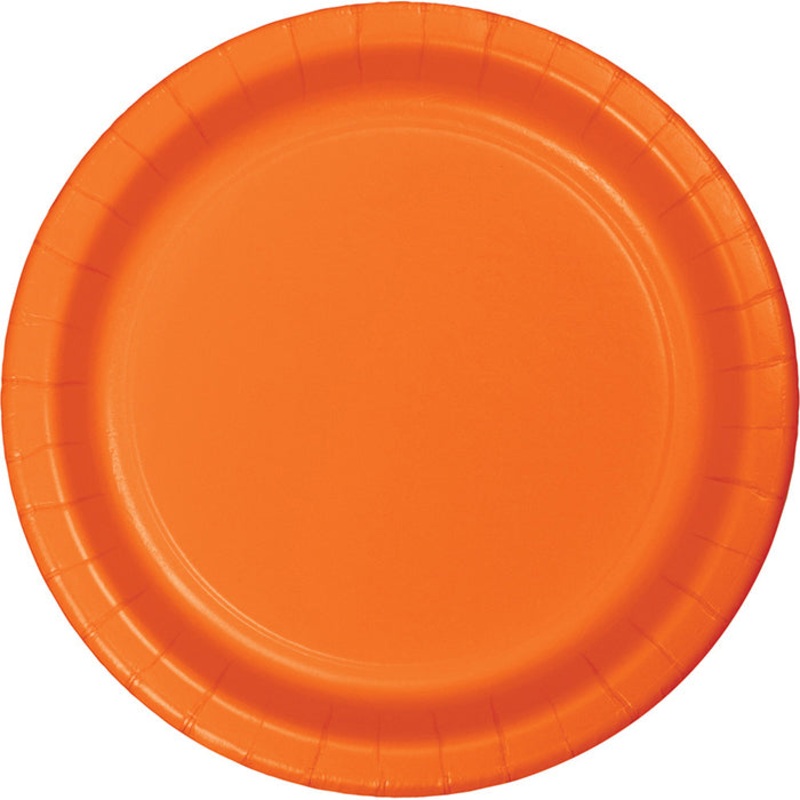 96 pc Bulk Sunkissed Orange Value Friendly Dessert Plates