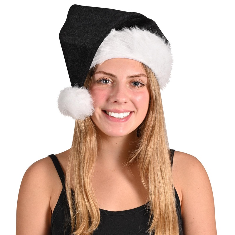 12 Pack Beistle Black Santa Hat