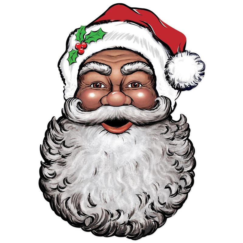 12 Pack Beistle Display Santa Face Cutout printed 2 sides