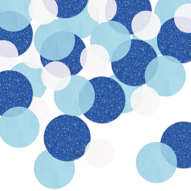 12 Pack Beistle Dot Deluxe Sparkle Party Confetti Blue/White (0.5 Oz/Pkg)