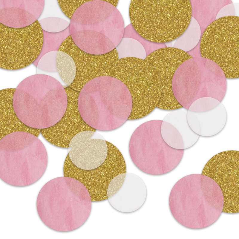 12 Pack Beistle Dot Deluxe Sparkle Party Gold/Pink/White Confetti (0.5 Oz/Pkg)