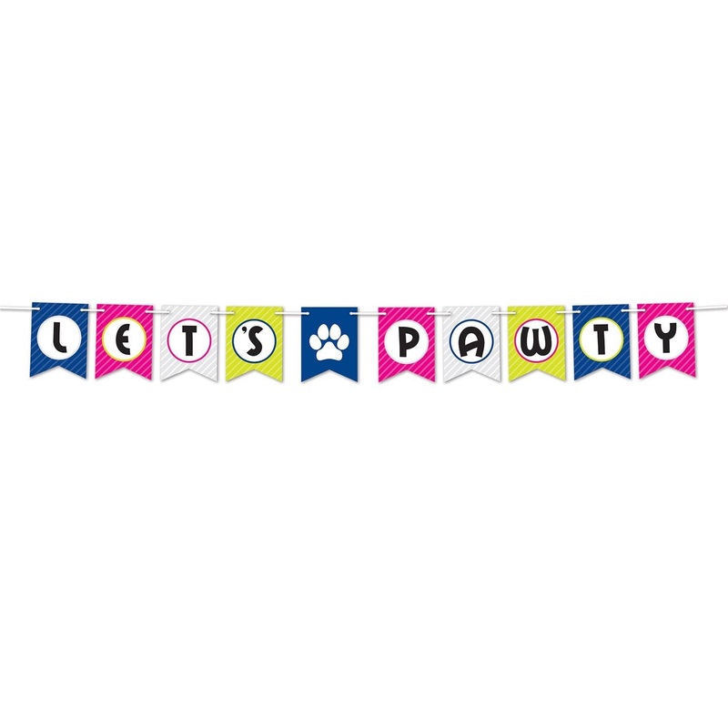 12 Pack Beistle Let's Pawty Party Streamer