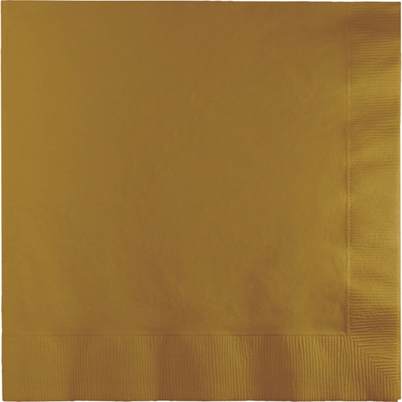 250 pc Bulk Glittering Gold Dinner Napkins 3 Ply