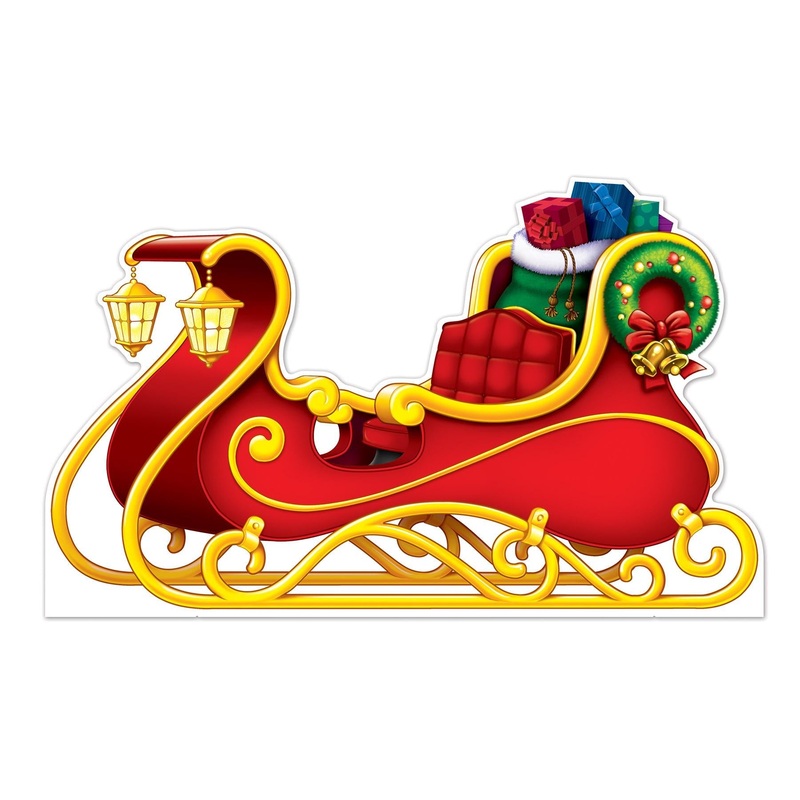4 Pack Beistle Santa's Sleigh Stand-Up Decoration Decoration