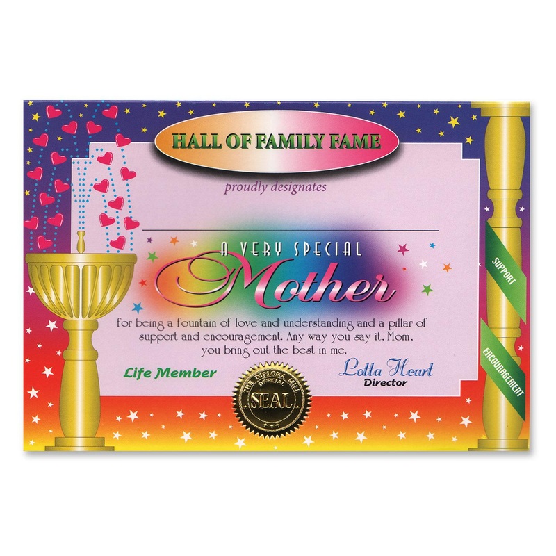 6 Pack Beistle Very Special Mother Mother's Day Certificate