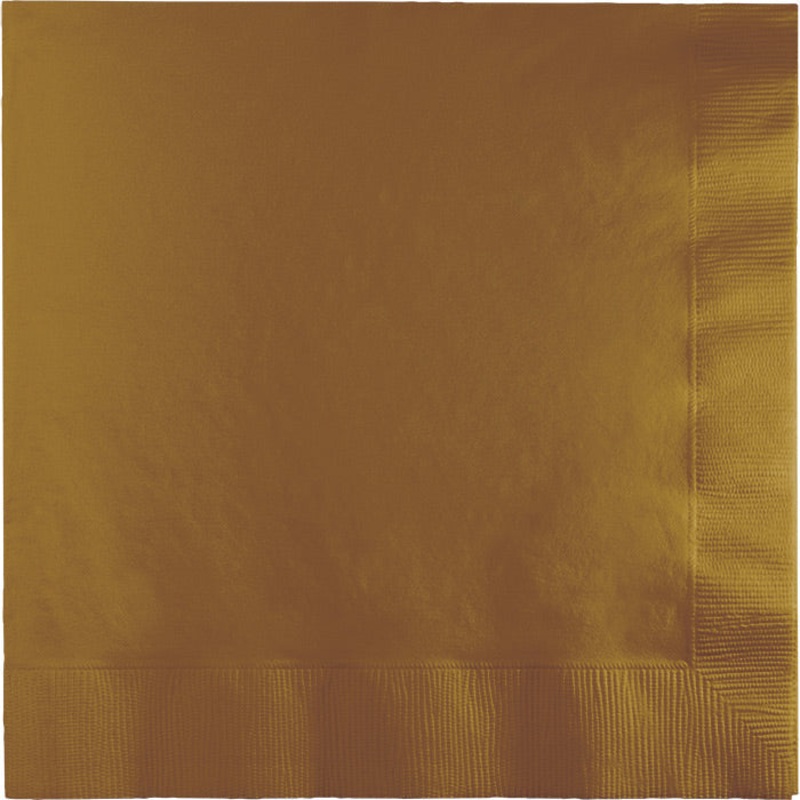 600 pc Bulk Glittering Gold 2 Ply Luncheon Napkins