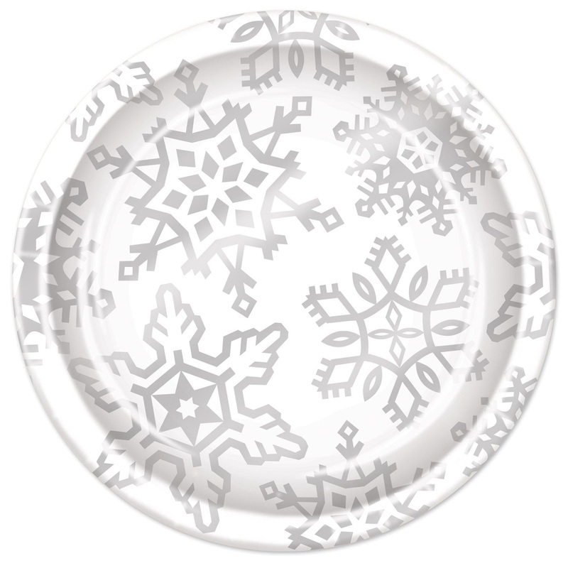 96 Pack Beistle Snowflake Plates