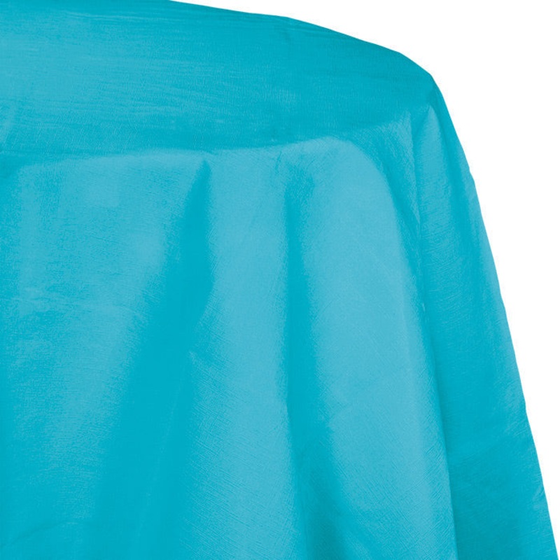 12 pc Bulk Bermuda Blue Round Paper Table Covers 82 inch