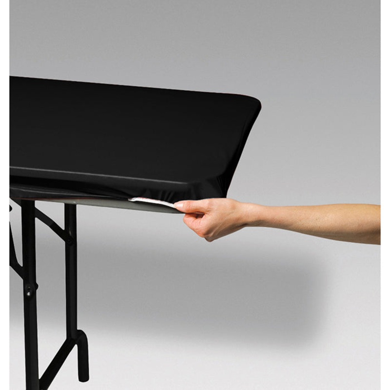 12 pc Bulk Black Stay Put Table Cover 29" x 72"
