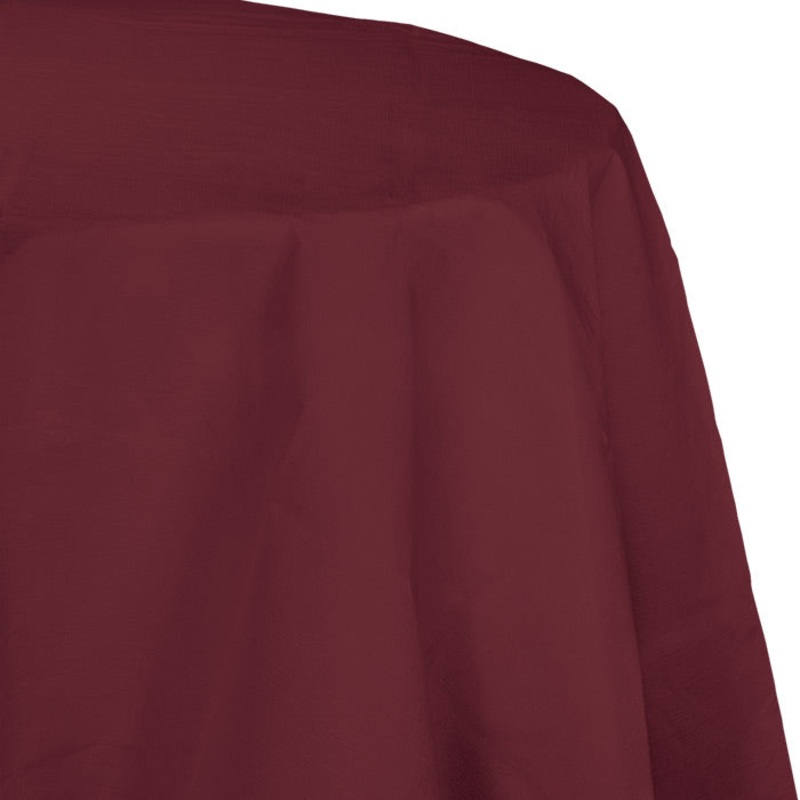12 pc Bulk Burgundy Round Paper Table Covers 82 inch 82 inch