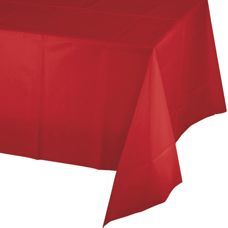 12 pc Bulk Classic Red Value Friendly Plastic Table Cover