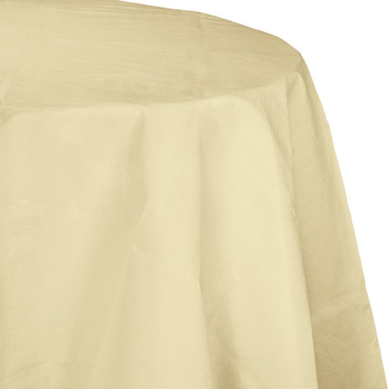 12 pc Bulk Ivory Round Paper Table Covers 82 inch