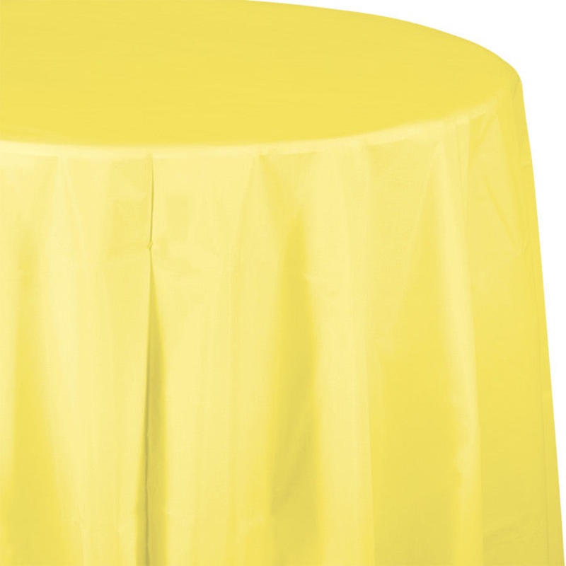 12 pc Bulk Mimosa Round Plastic 82 inch Table Covers