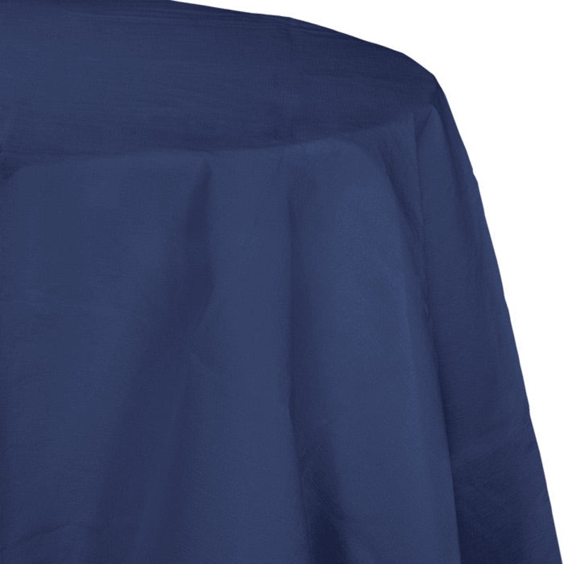 12 pc Bulk Navy Round Paper Table Covers 82 inch