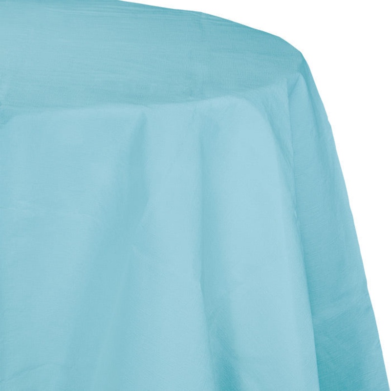 12 pc Bulk Pastel Blue Round Paper Table Covers 82 inch