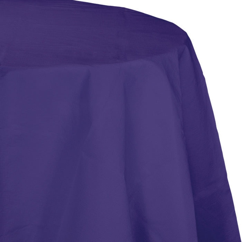 12 pc Bulk Purple Round Paper Table Covers 82 inch