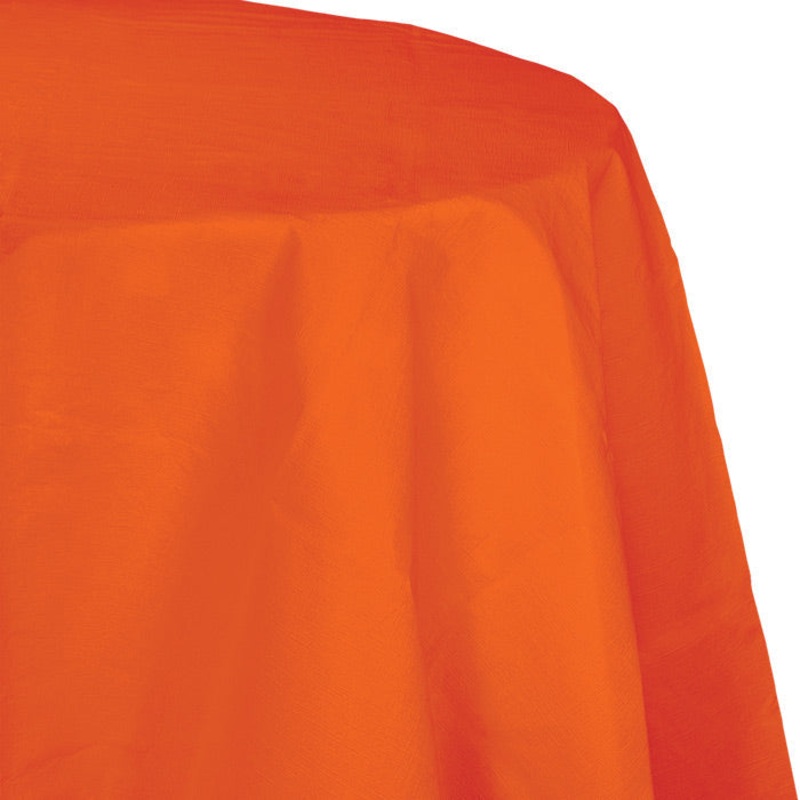 12 pc Bulk Sunkissed Orange Round Paper Table Covers 82 inch