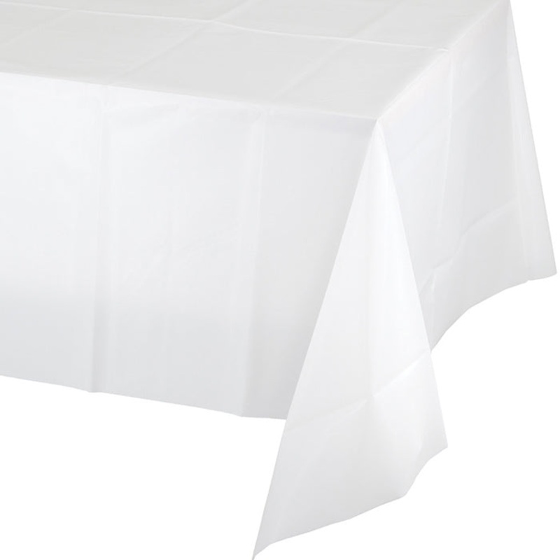 12 pc Bulk White Value Friendly Plastic Table Cover