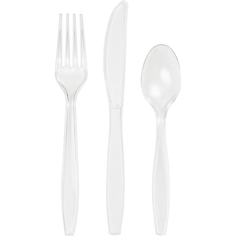 216 pc Bulk Clear Value Friendly Assorted Plastic Cutlery