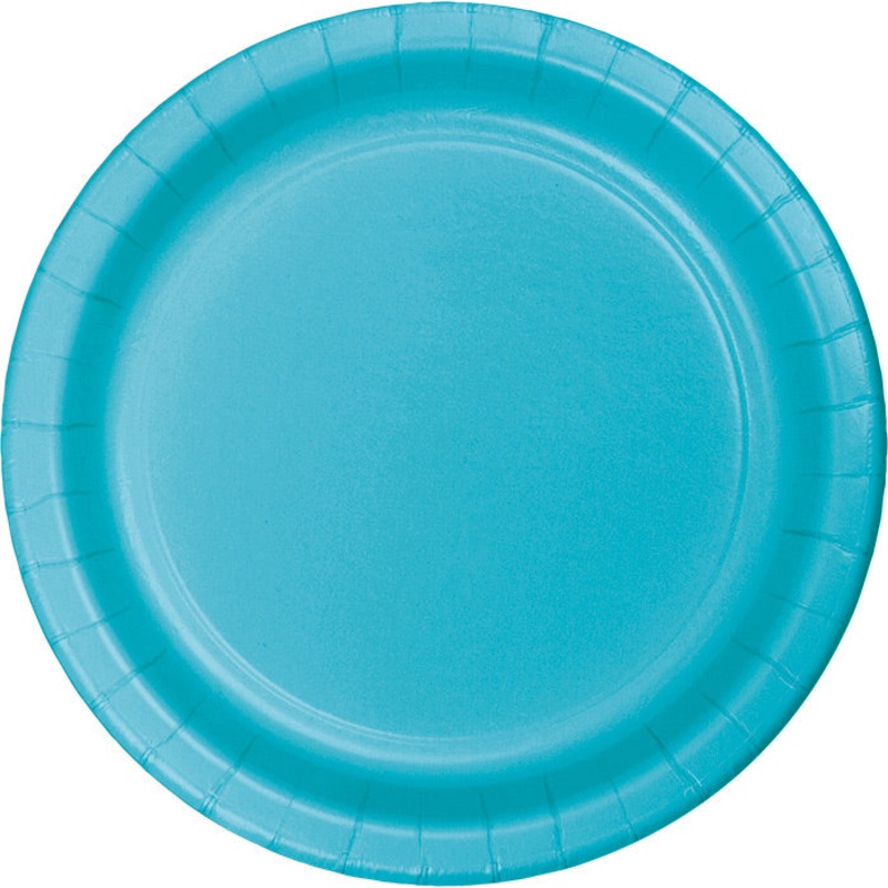 240 pc Bulk Bermuda Blue Paper 6.75 inch Dessert Plates