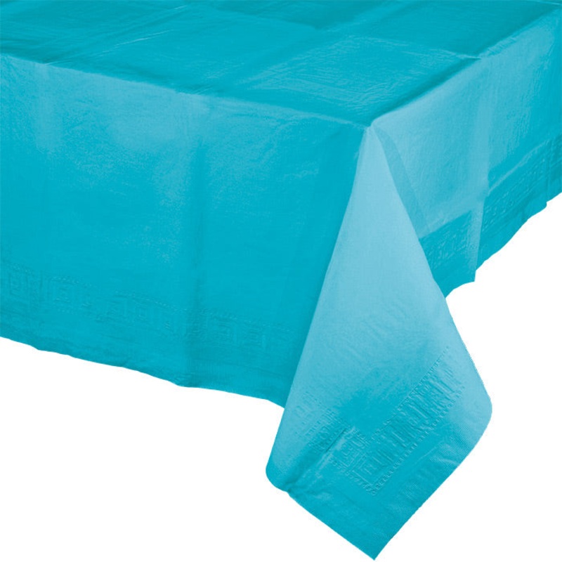 6 pc Bulk Bermuda Blue Paper Table Covers 54 inch x 108 inch