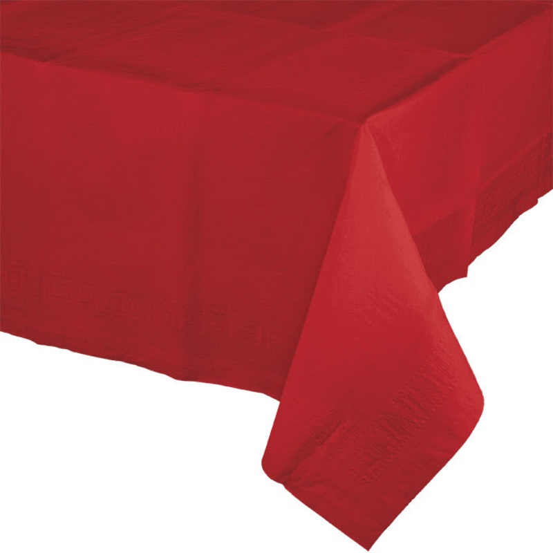 6 pc Bulk Classic Red Paper Table Covers 54" x 108"