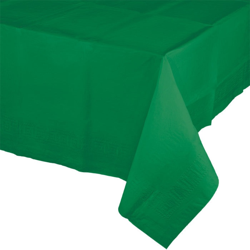 6 pc Bulk Emerald Green Paper Table Covers 54" x 108"