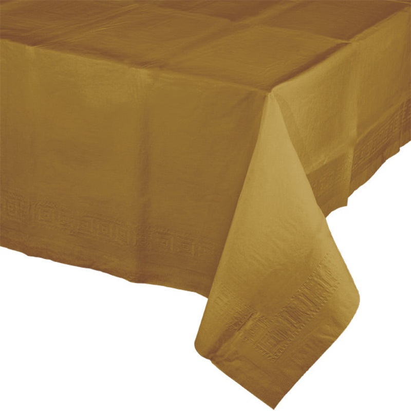 6 pc Bulk Glittering Gold Paper Table Covers 54" x 108"