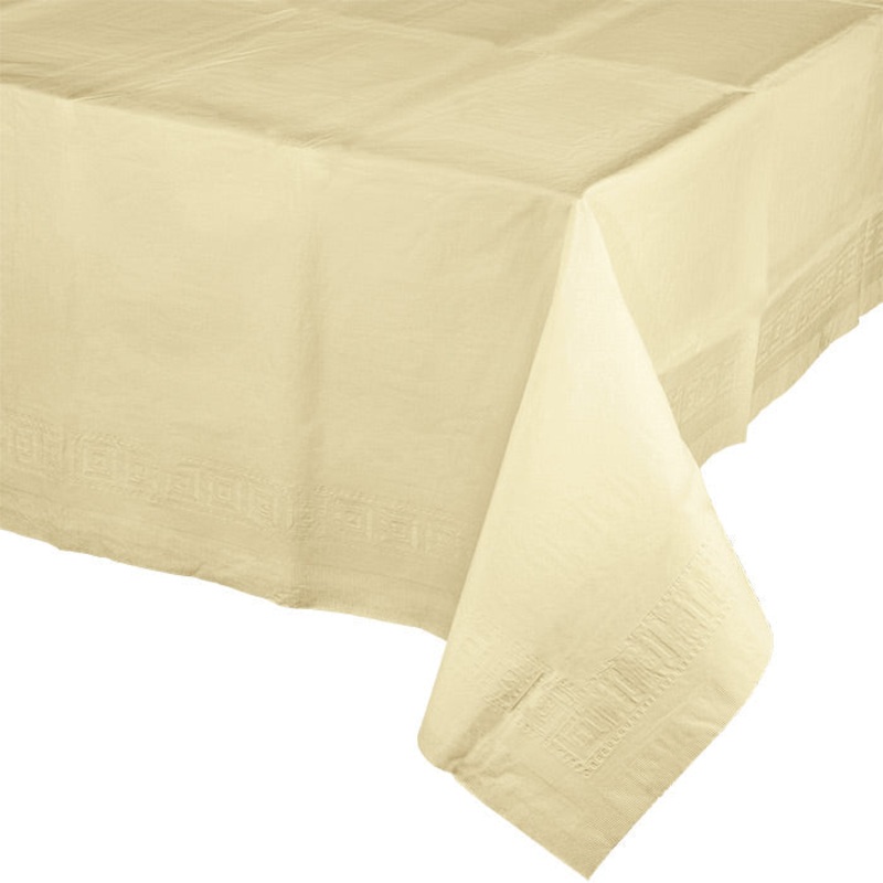 6 pc Bulk Ivory Paper Table Covers 54" x 108"