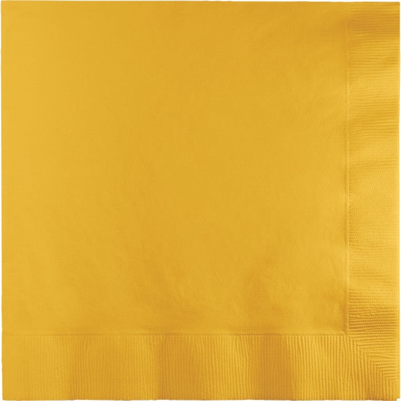 600 pc Bulk School Bus Yellow 2 Ply Luncheon Napkins