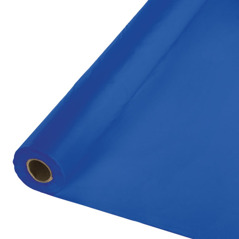 Cobalt Blue Plastic Banquet Table Roll 100ft x 40 inch