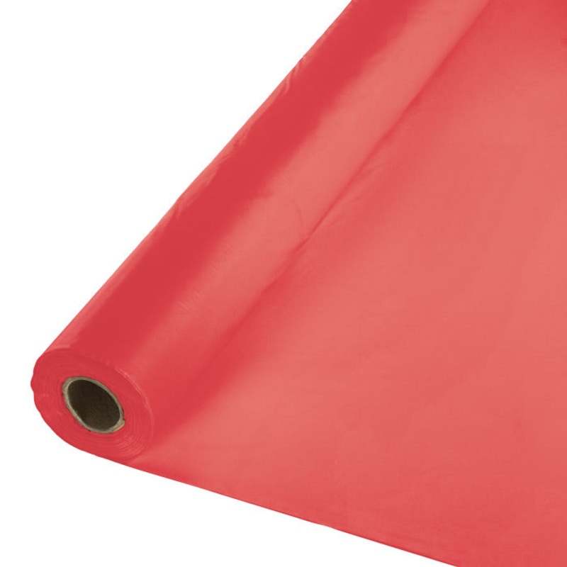 Coral Plastic Banquet Table Roll 100ft x 40 inch