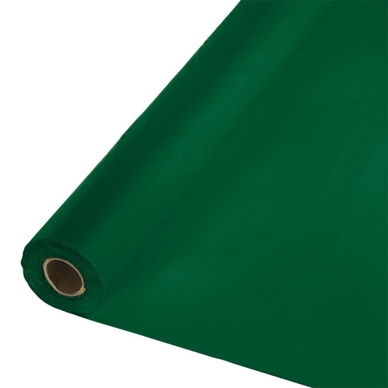 Hunter Green Plastic Banquet Table Roll 100ft x 40 inch