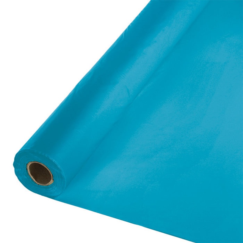 Turquoise Plastic Banquet Table Roll 100ft x 40 inch