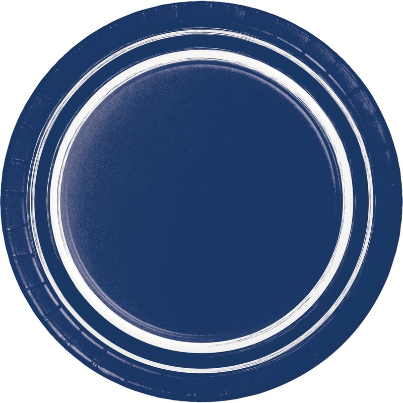 120 pc Bulk Navy Blue 10 pc Bulk Sturdy Style 6.75 Inch Dessert Plate