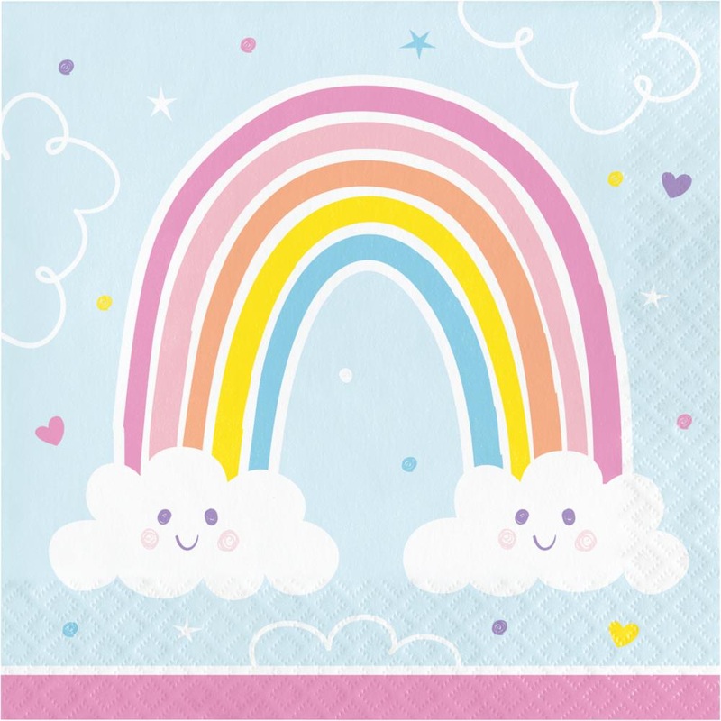 192 pc Bulk Happy Rainbow Paper Luncheon Napkins