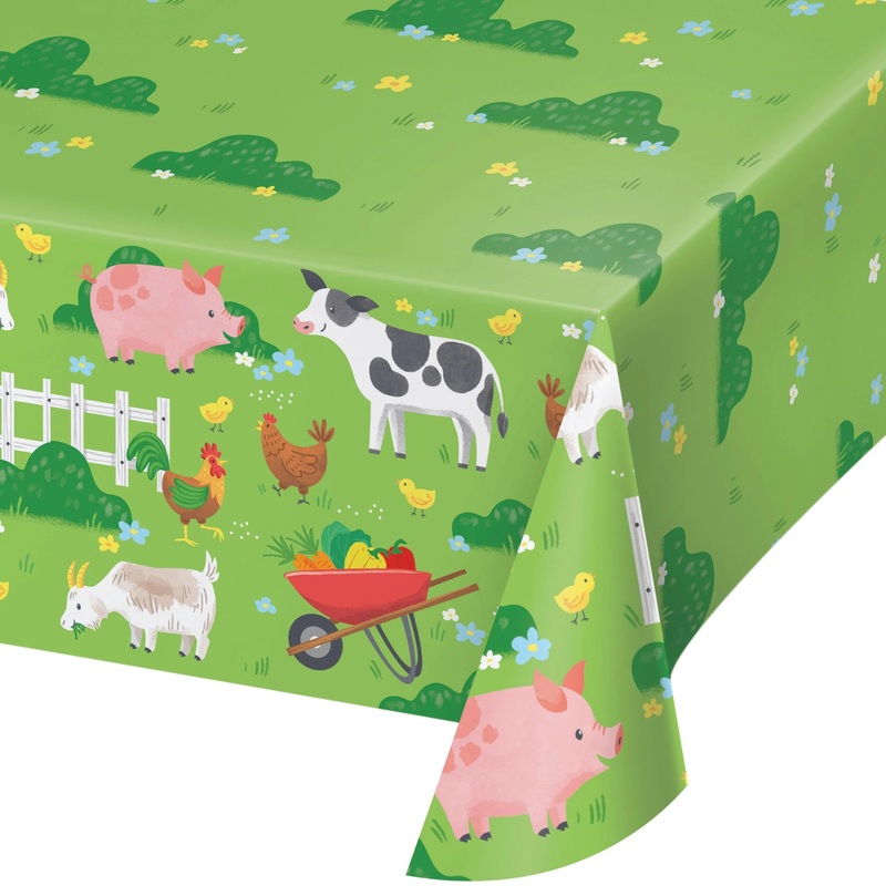 6 pc Bulk Farm Animals Tablecover, Paper 54"x102"