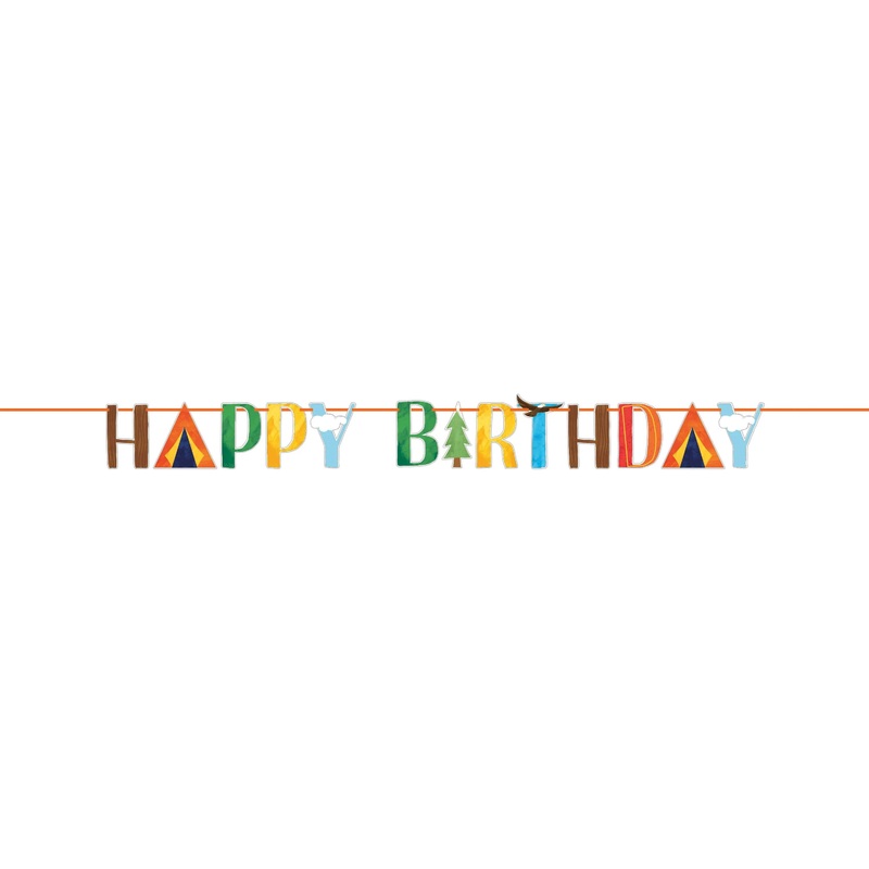 6 pc Bulk Outdoor Adventure Letter Banner w/ Ribbon