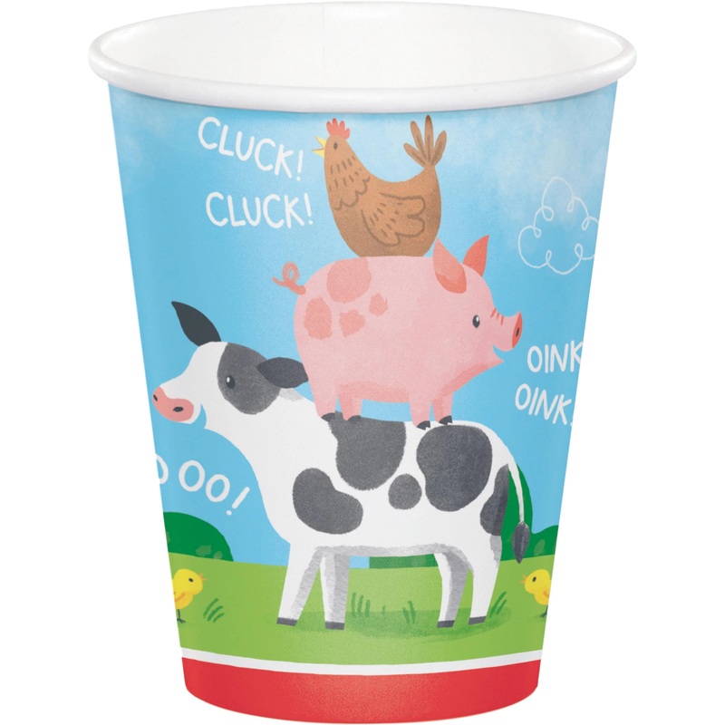96 pc Bulk Farm Animals Hot/Cold Cup 9oz.