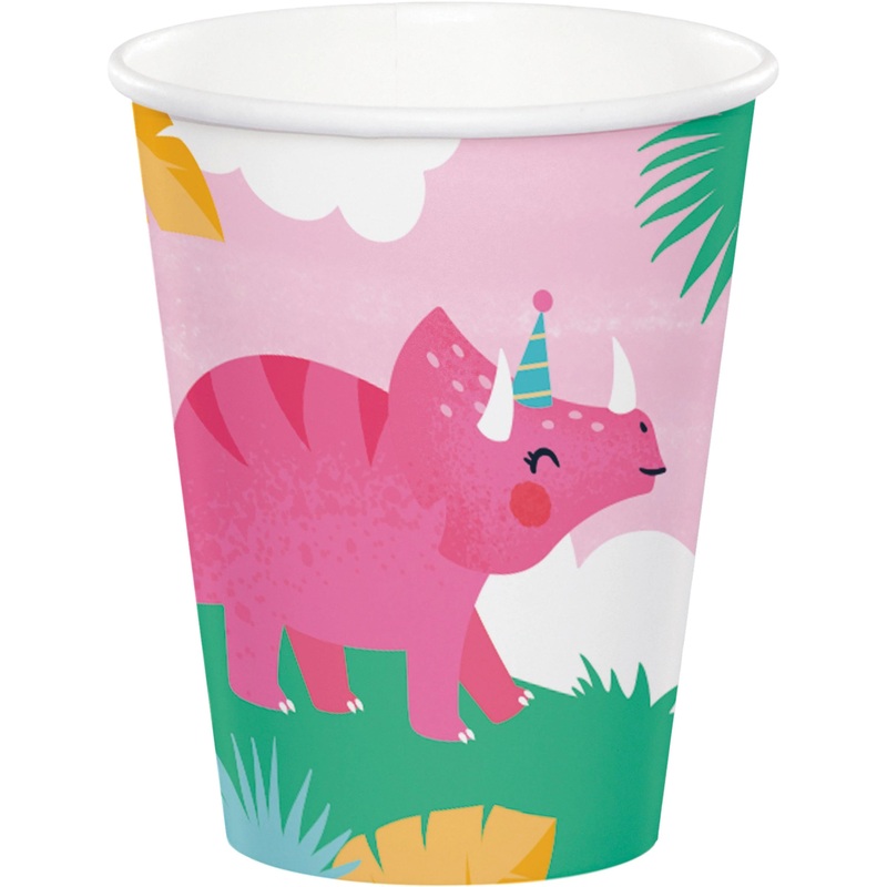 96 pc Bulk Girl Dino Party Hot/Cold Cup 9oz.