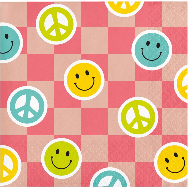 192 pc Bulk Flower Power Beverage 2Ply Napkin