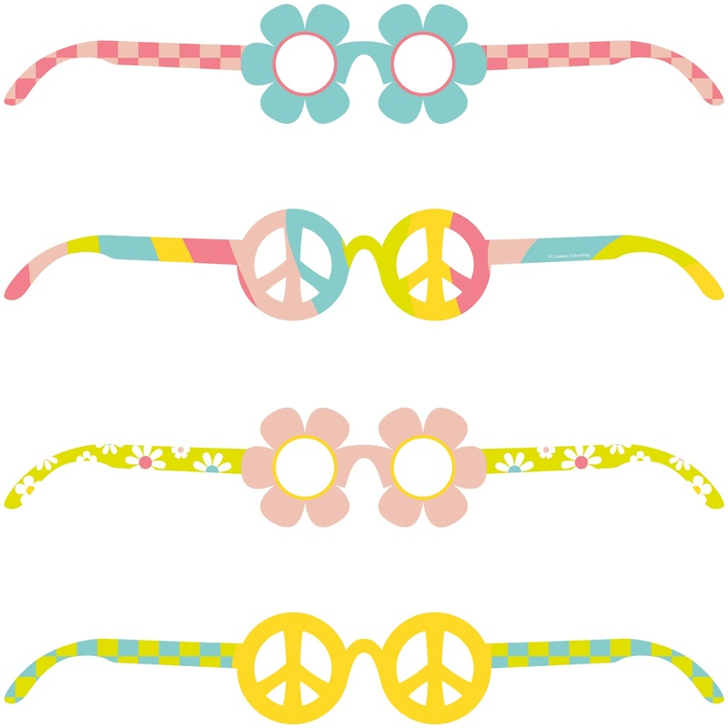 24 pc Bulk Flower Power Paper Glasses