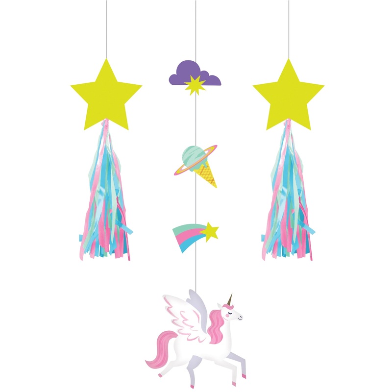 36 pc Bulk Unicorn Galaxy Hanging Cutouts w/ Tassels
