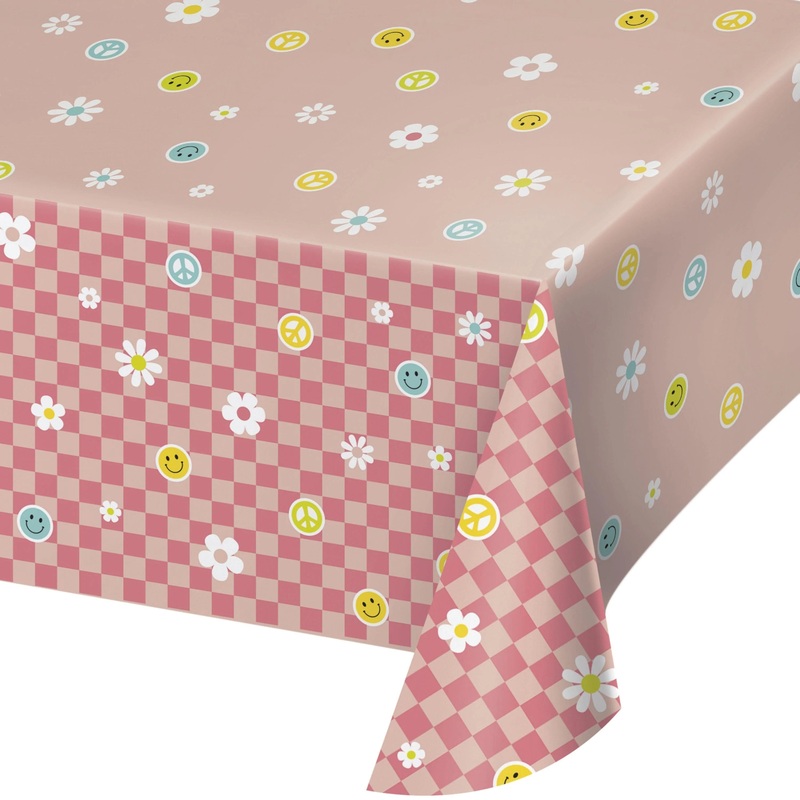 6 pc Bulk Flower Power Tablecover, Paper 54"x102"