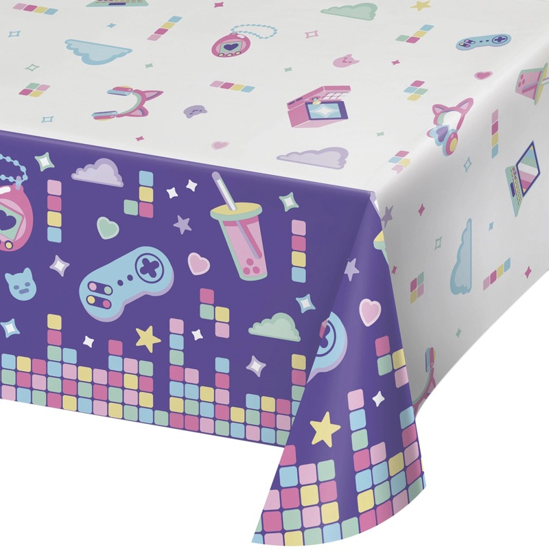 6 pc Bulk Gamer Girl Tablecover, Paper 54"x102"