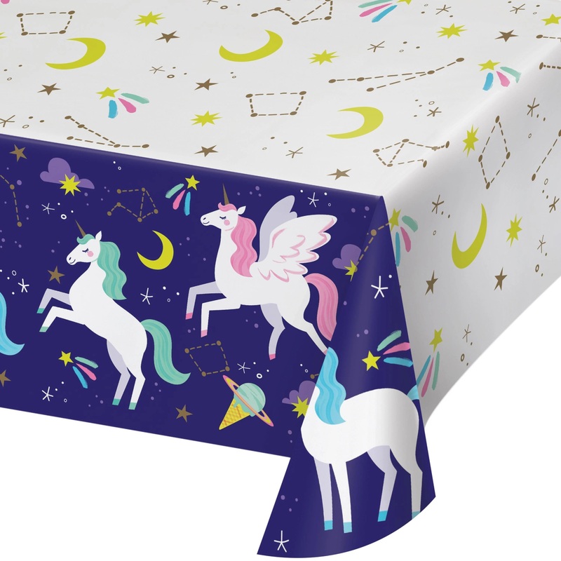 6 pc Bulk Unicorn Galaxy Tablecover, Paper 54"x102"