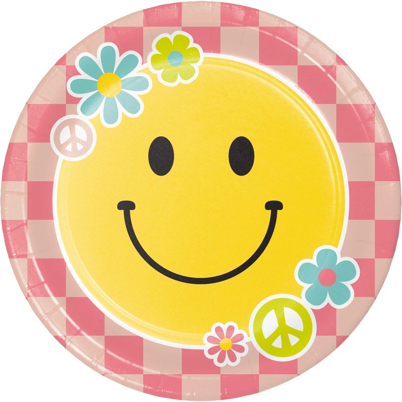 96 pc Bulk Flower Power 8.75 Inch Dinner Plate